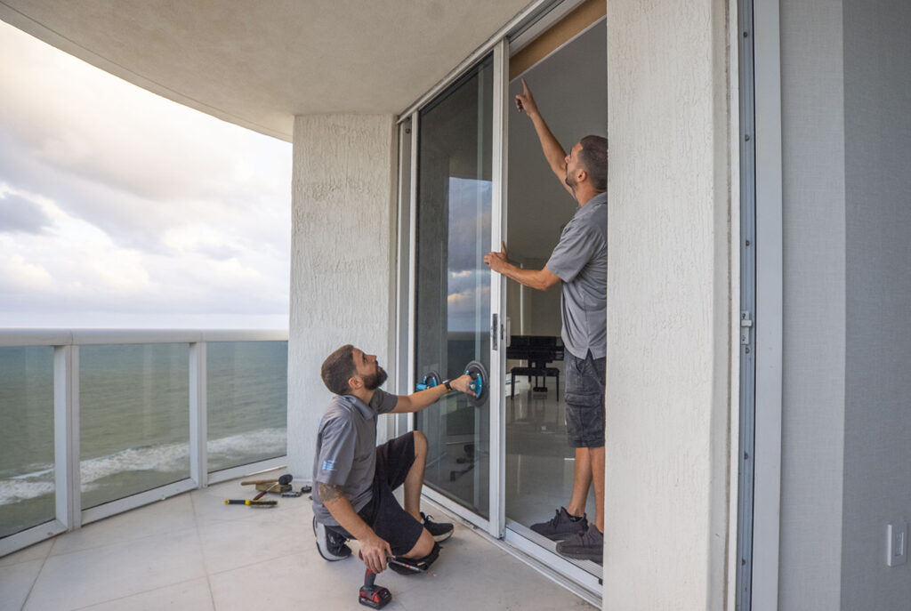 patio door hard to open and close